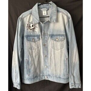 Disney Nightmare Before Christmas Jean Jacket Mens L Denim Misfit Love